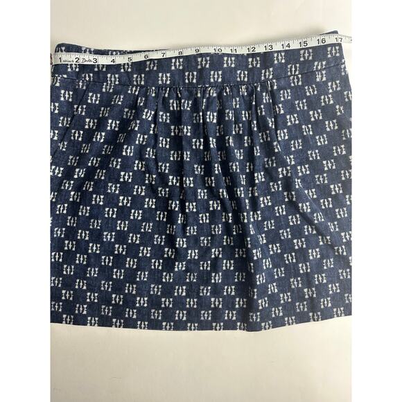 Vintage Y2K Gap Size 10 Medium Low-Rise Mini Skirt Thick Fabric Blue Geometric - Picture 4 of 6